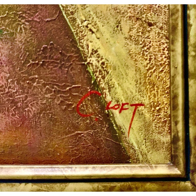 21st Century C. Loft Original Cubist Abstract Oil Painting, Framed, 43.5"w For Sale In Tulsa - Image 6 of 7