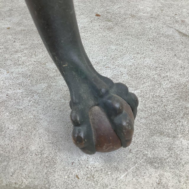 Antique Wooden Accent Table With Ball-and-Claw Feet For Sale - Image 14 of 18