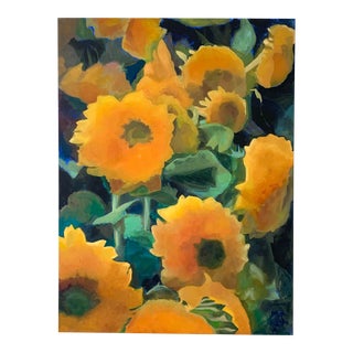 "Sunflower Field 1" Original Oil Painting on Canvas by Neicy Frey For Sale