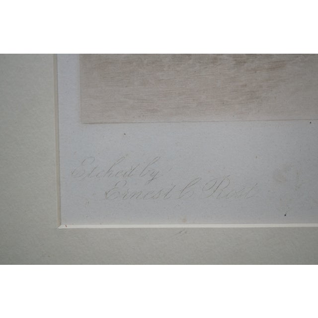 Printmaking Materials Antique Ernest C Rost Wayside Inn Horse Cottage Country Road Etching 27" For Sale - Image 7 of 12