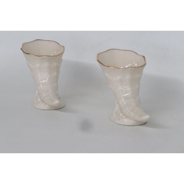 Lenox Lenox China Porcelain Cornucopia Pair of 2 Made in Usa With 24k Gold Trim 4927b For Sale - Image 4 of 13