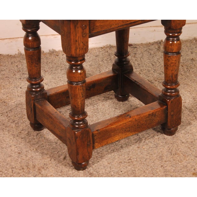 English Oak Stool, 19th Century For Sale - Image 3 of 10