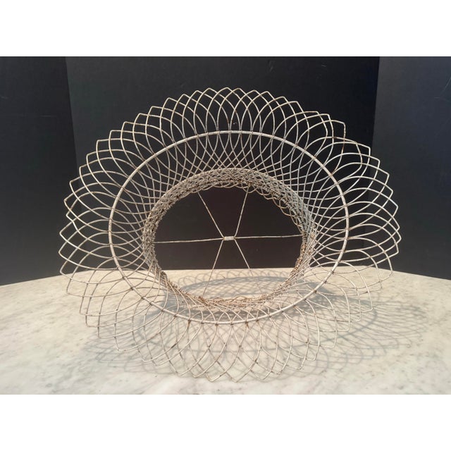 A lovely French vintage oval wirework planter/basket in white paint. Great for holding plants, fresh fruit, etc.