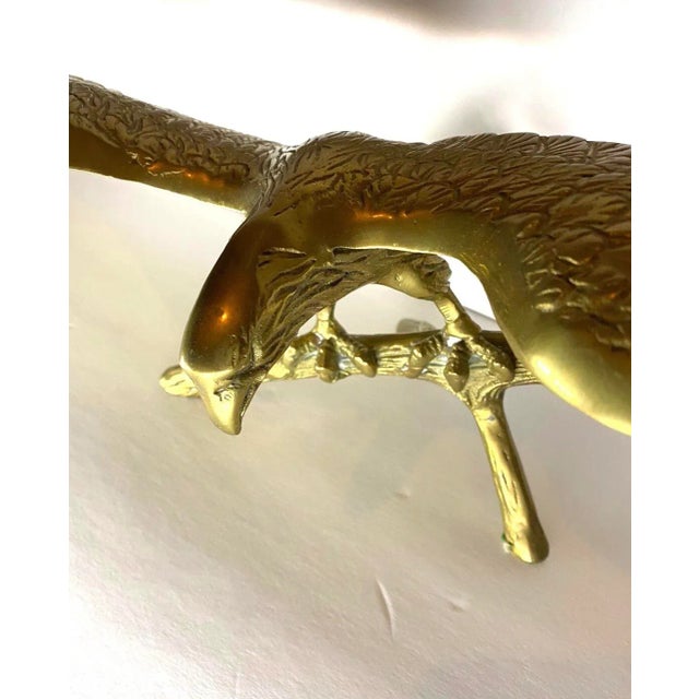 Brass Large Vintage Brass Eagle Sculpture For Sale - Image 8 of 9