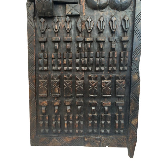 Vintage Granary Dogon Door W/Nomoo Ancestors Mali African 42.5" H For Sale - Image 4 of 8