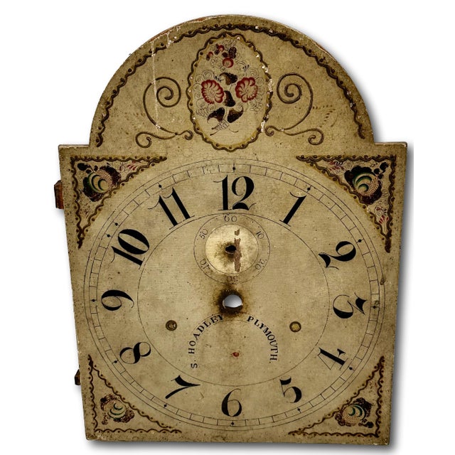 This is a Great Looking Original Dial off of Very Early 19th Century American Weight Driven - Wooden Works Grandfather...