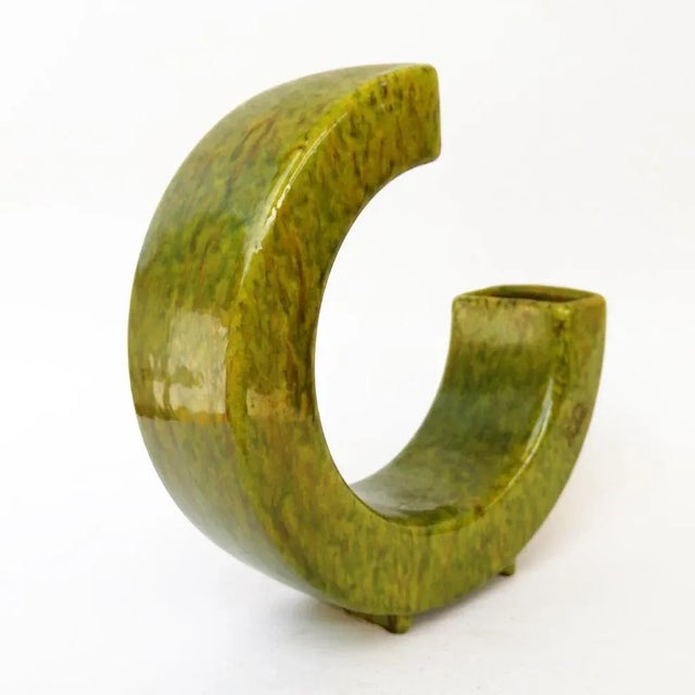 Green Vase by Roberto Rigon for Bertoncello, 1970s, in Good conditions. Designed 1970 to 1979