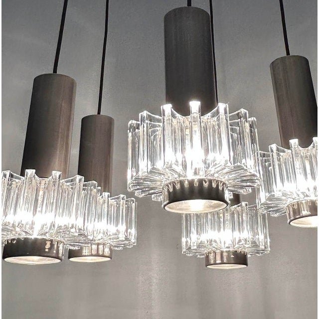 Vintage Space Age Pendant Light in Chrome Plating, Steel and Acrylic Glass from Honsel, 1970s For Sale - Image 12 of 17