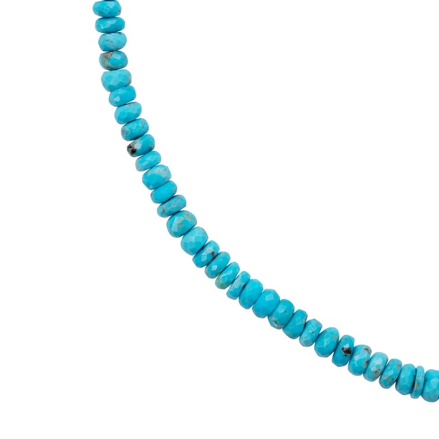 December Birthstone Turquoise 18k Gold Necklace For Sale - Image 4 of 9