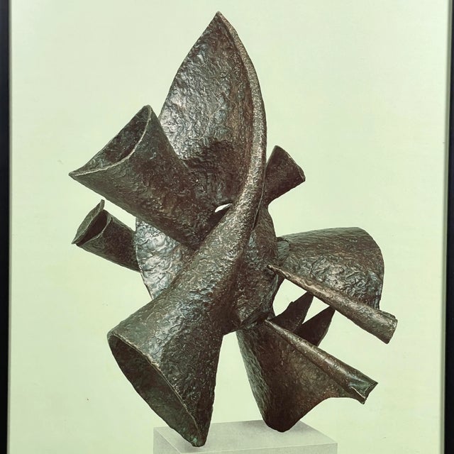 Modern 1974 Vintage Seymour Lipton Brutalist Swiss Exhibition Print, Framed For Sale - Image 3 of 6