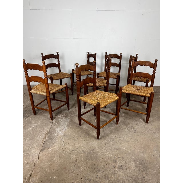 Danish Oak Chairs with Seagrass Seats attributed to Hans Dau, 1940s, Set of 6 For Sale - Image 9 of 9