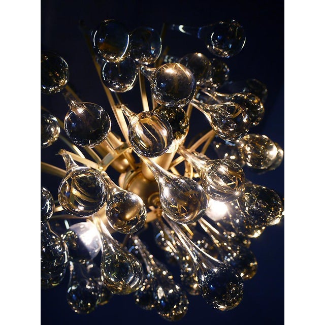 German Teardrop Chandelier in Murano Glass and Brass from Palwa, 1970s For Sale - Image 6 of 13