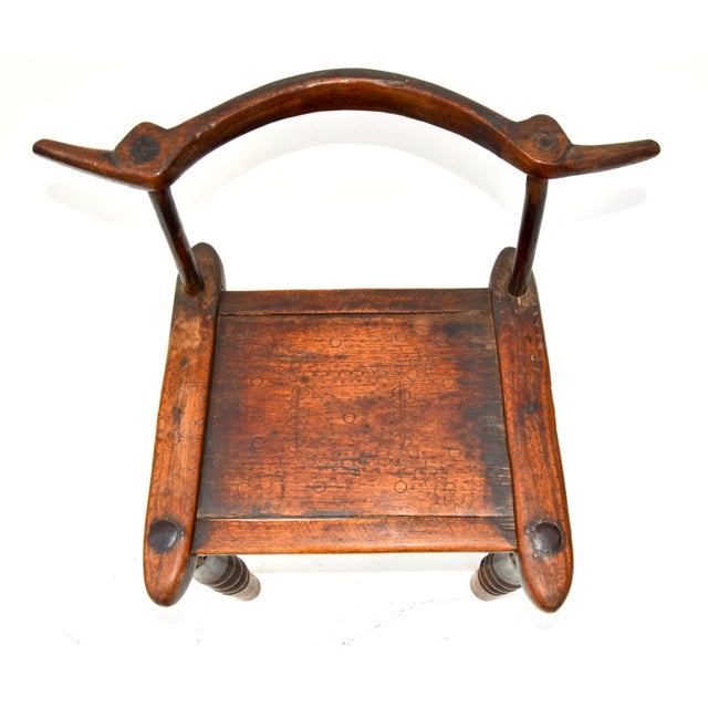 Antique African Senufo Carved Hardwood Chair For Sale In Los Angeles - Image 6 of 9