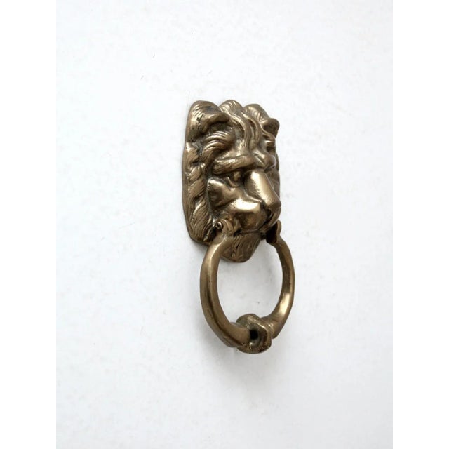 Early 20th Century Vintage Brass Lion Door Knocker For Sale - Image 5 of 10