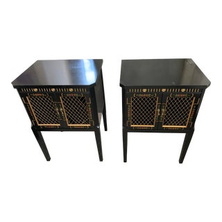 1940s Union National Lacquer Decorated Nightstands - a Pair For Sale