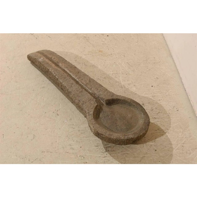 Stone 19th Century Hand-Carved Granite Garden Fountain Accessory For Sale - Image 7 of 8