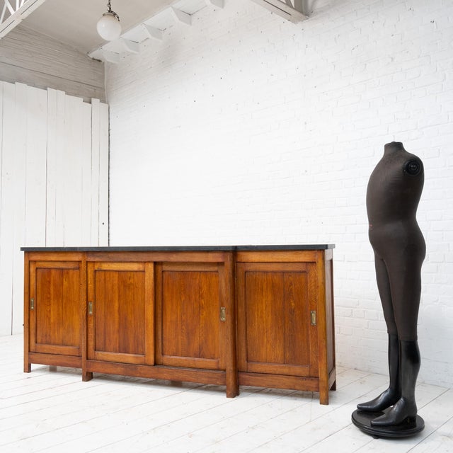 1930s Oak and Bluestone Back Bar, 1930 For Sale - Image 5 of 15