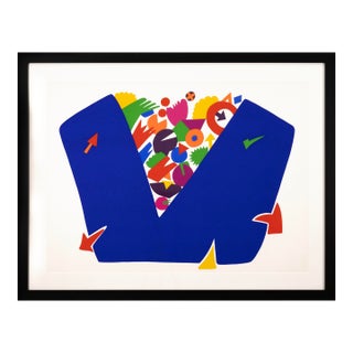 Daniel Gelakoska Blue Vase Contemporary Serigraph With Embossed Artist Seal For Sale