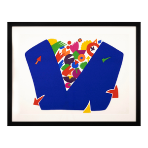Daniel Gelakoska Blue Vase Contemporary Serigraph With Embossed Artist Seal