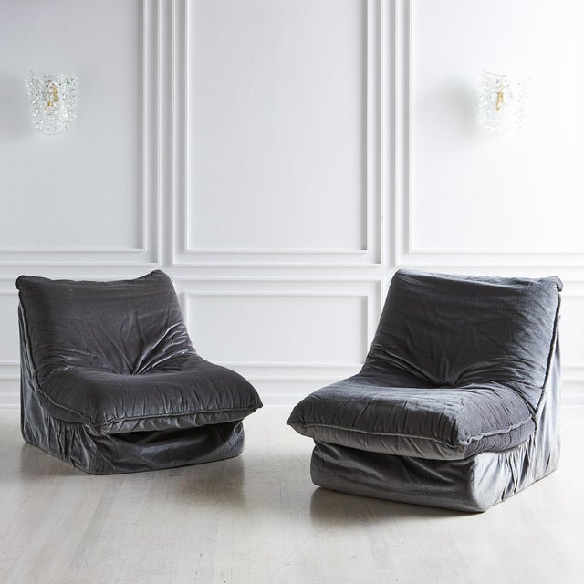 Set of 4 Italian Lounge Chairs, Togo Style Chairish