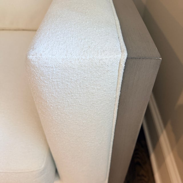 Custom Vanguard Wood Framed Sofa WINNER WINNER! This bench seat sofa was purchased in August 2024 and looks brand new. A...