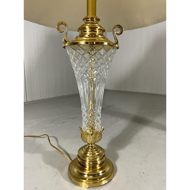 Large Crystal and Brass Table Lamps, 1960s, Set of 2 For Sale - Image 17 of 18
