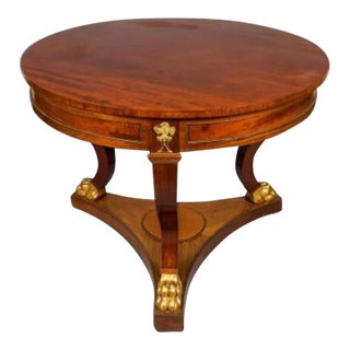 Neoclassical Giltwood & Dore Bronze Mounted Mahogany Center Table For Sale