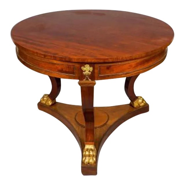 Neoclassical Giltwood & Dore Bronze Mounted Mahogany Center Table For Sale