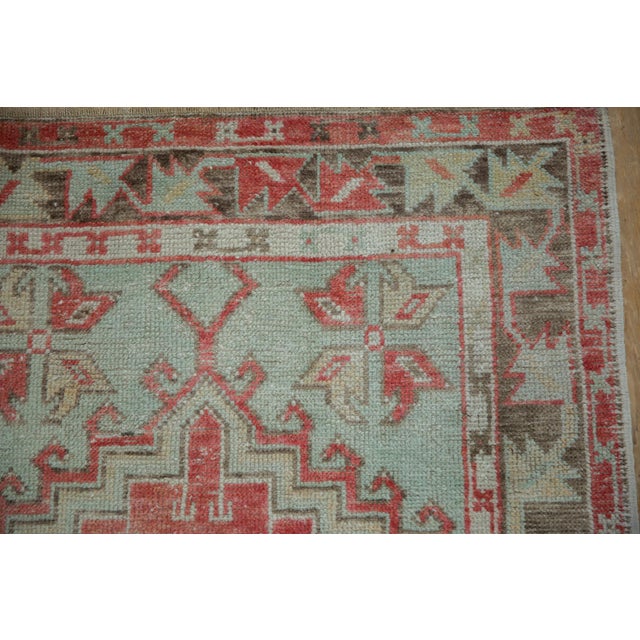 Red Vintage Distressed Oushak Rug Runner - 2'6" x 5' For Sale - Image 8 of 9