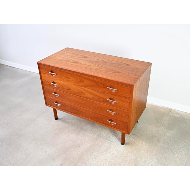 Vintage 4-Drawer Chest of Drawers in Teak by Hans Wagner for Ry Möbler For Sale In Detroit - Image 6 of 16