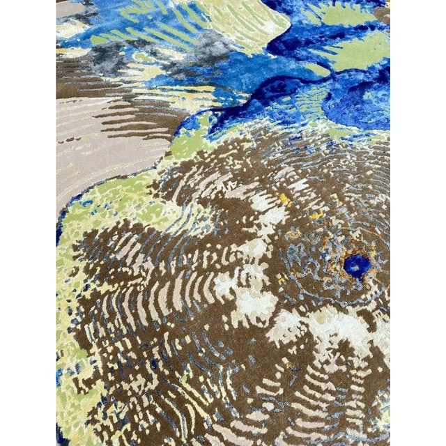 1990s Handwoven Modern Abstract Area Rug 8x10 For Sale - Image 11 of 12