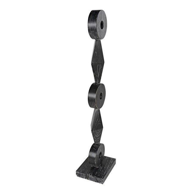 Mid-Century Modern NOIR Totem Sculpture, Cinder Black For Sale - Image 3 of 6