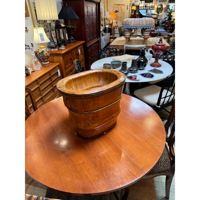 Chinese Staved Wood + Brass-Banded Baby Bathing Vessel, 19th Century For Sale - Image 12 of 12