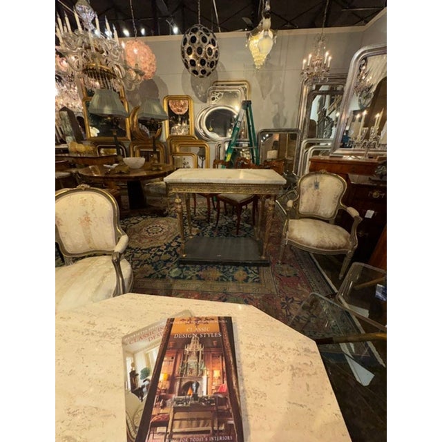 Traditional Fine 19th C. Swedish Giltwood and Marble Top Console For Sale - Image 3 of 6