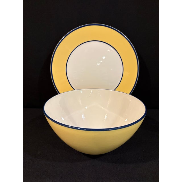 1990s Late 20th Century Vegetable Serving Bowl in the Spa Bright Yellow Pattern From Italian Maker Pagnossin For Sale - Image 5 of 6