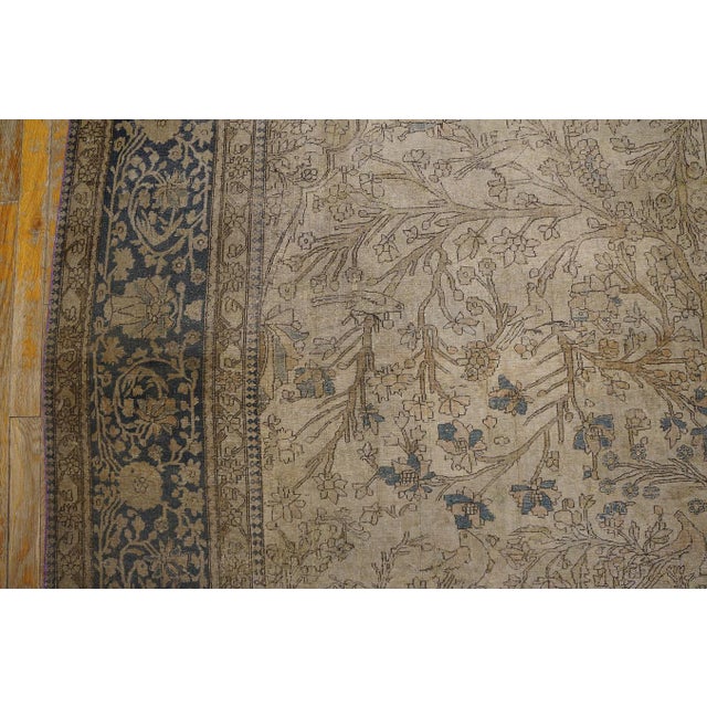 Light Gray Beautiful Gray Background Color With a Foliate Pattern Antique Persian Mohtasham Kashan Rug For Sale - Image 8 of 12
