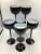1960s Vintage Carlo Moretti Italy Black & White Cased Glass Tall Stem Cordial Glasses - Set of 6 For Sale - Image 5 of 7
