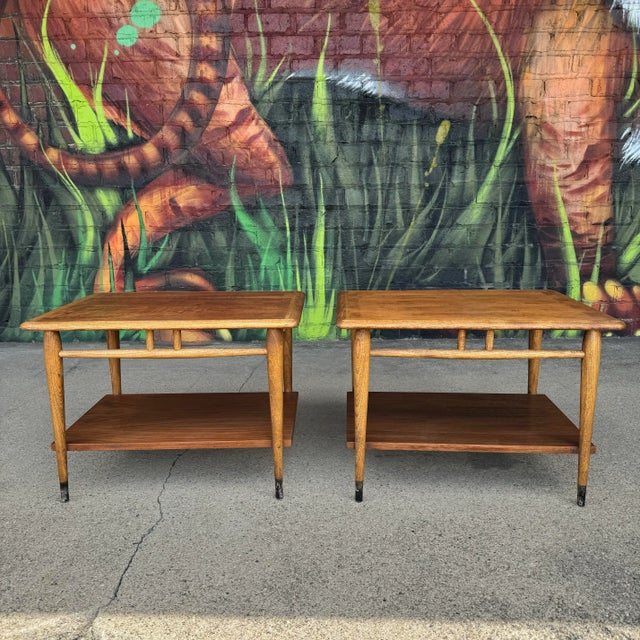 Lane Furniture Lane Acclaim Pair of End Tables Mid Century Modern For Sale - Image 4 of 12