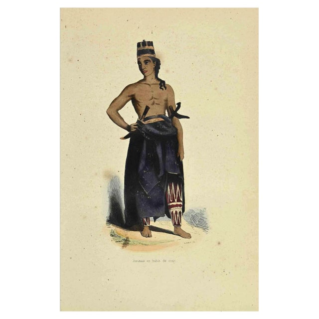Auguste Wahlen, Javanais en Habit de Cour, Lithograph, 1844 For Sale