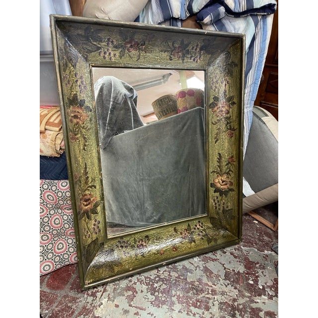 Large 1940s Italian Framed Decorative Mirror Bring timeless Italian elegance to your space with this large vintage...