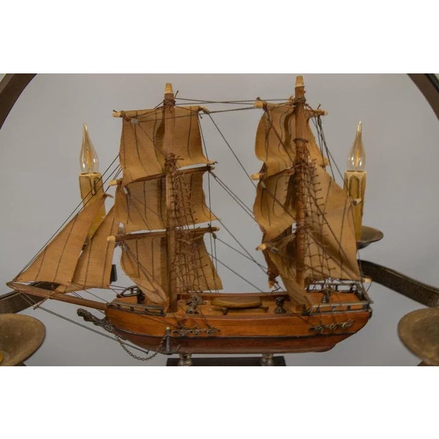 Mid-Century Wrought Iron Six-Light Chandelier with Ship, France, 1970s For Sale - Image 11 of 18
