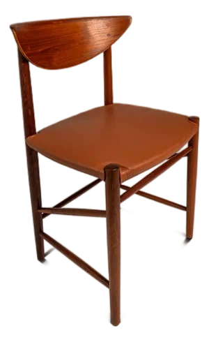 Rare Mid-Century Danish Modern Model 317 Chair in Teak & Leather Attributed to Peter Hvidt & Orla Mølgaard for Søborg Møbelfabrik, Denmark, C. 1960s