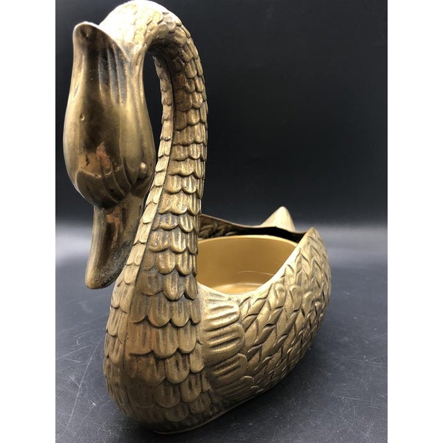 Mid-Century Brass Swan Bowl from Unbekannt, 1950s For Sale - Image 9 of 13