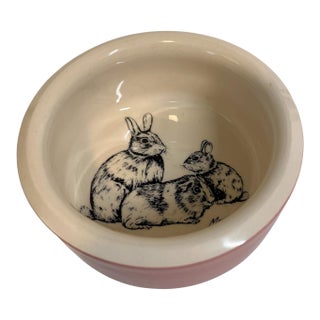 Vintage Mason Cash Pink Rabbit Bowl For Sale