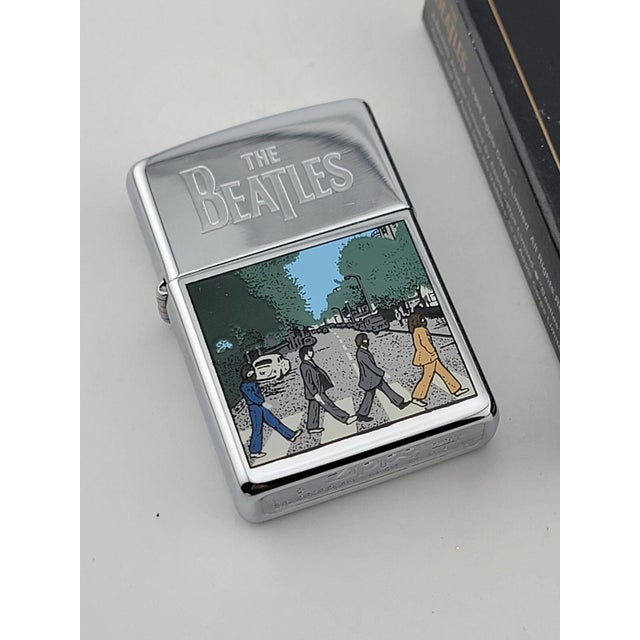 1990s Rare 1996 Retired Beatles Abbey Road Zippo Lighter. Appears To Be Unfired W Box For Sale - Image 5 of 12