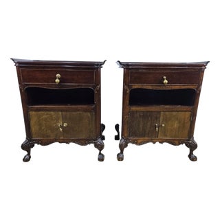 Nightstands with Marble Interiors by Elisabeth Zu Stolberg, Gut Hasselburg, 1930s, Set of 2 For Sale