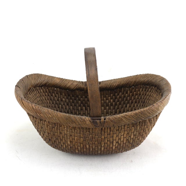 Early 20th Century Chinese Woven Reed Basket For Sale - Image 10 of 10
