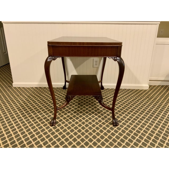 Mid 20th Century Vintage Two-Tier Mahogany Chippendale Style Side Table For Sale - Image 5 of 11
