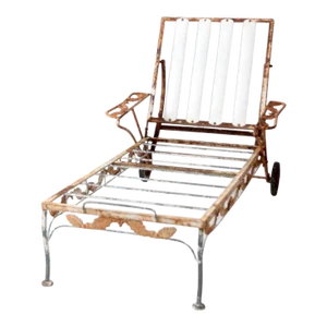 Vintage Wrought Iron Chaise Lounge Chiar