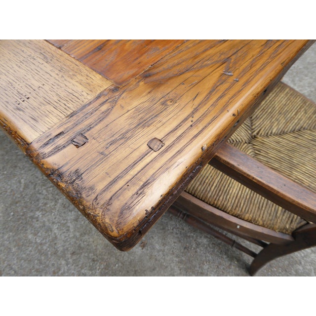 1800's Chestnut Country Tbl. Seat 8- 10 at 84'' X 42'' Fabulous ! For Sale - Image 15 of 15